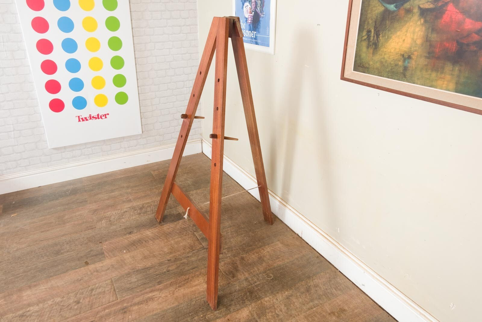 Vintage Retro Teak Cafe A Frame Cafe Sign Blackboard Holder Display Stand