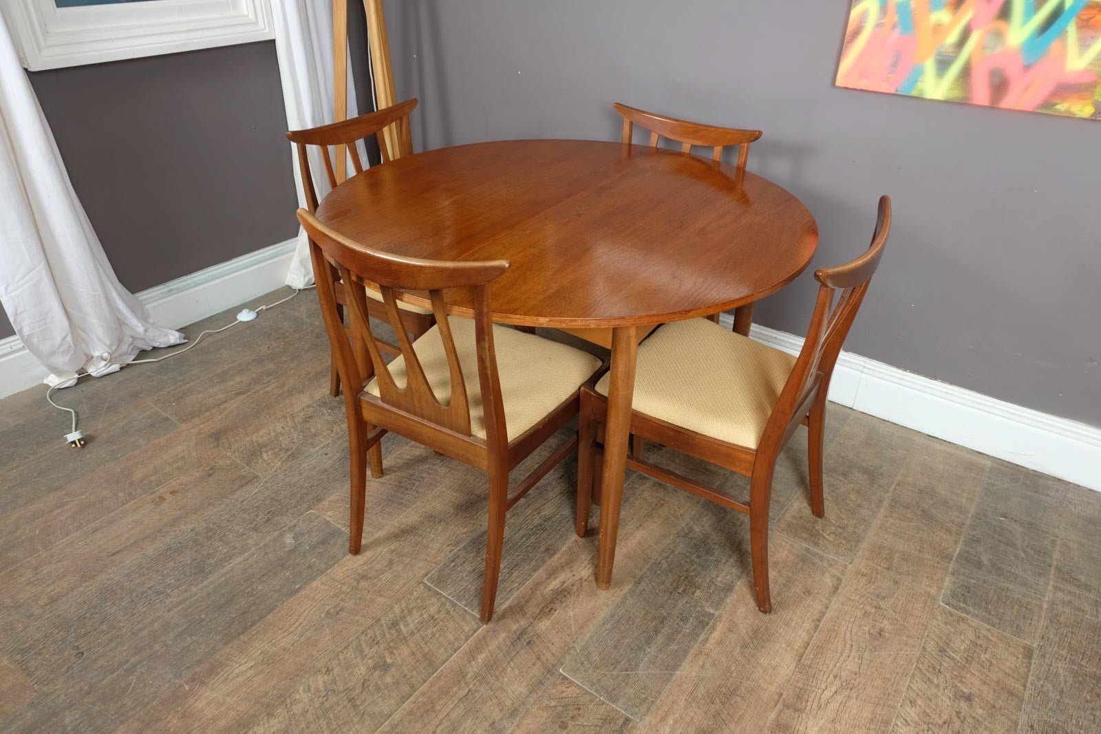 Vintage Retro G Plan Extending Dining Table and 4 Brasilia Chairs