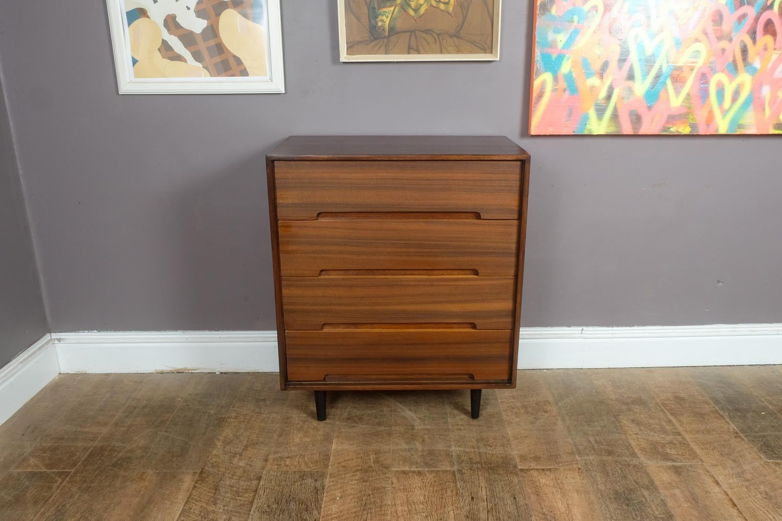Vintage Walnut C Range Chest of Drawers by Stag