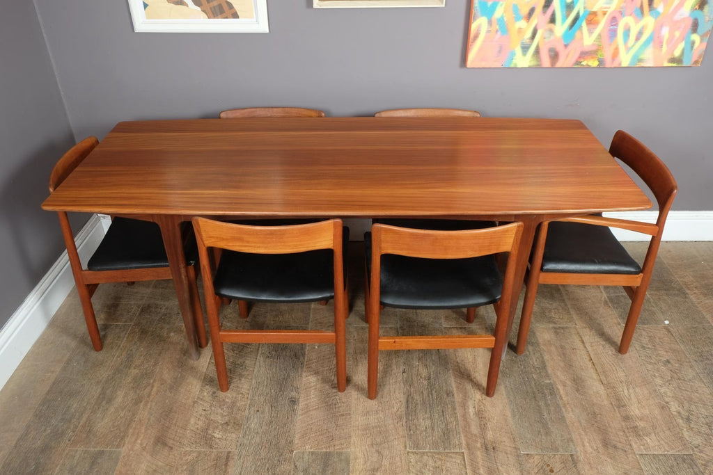 Vintage Retro Mid Century Teak Extending Dining Table and 6 Chairs by Younger