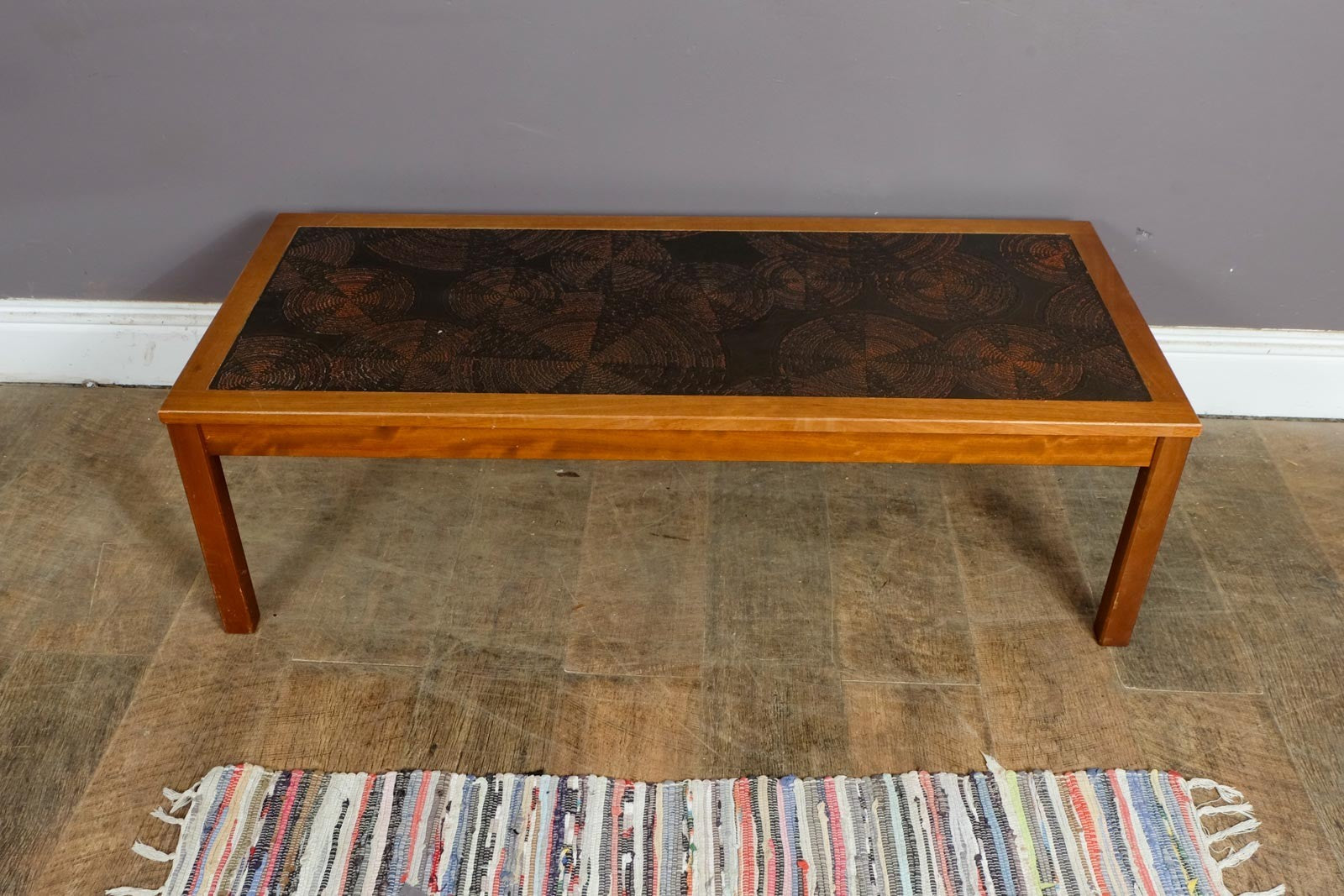 Vintage Retro Large Teak Tiled Coffee Table