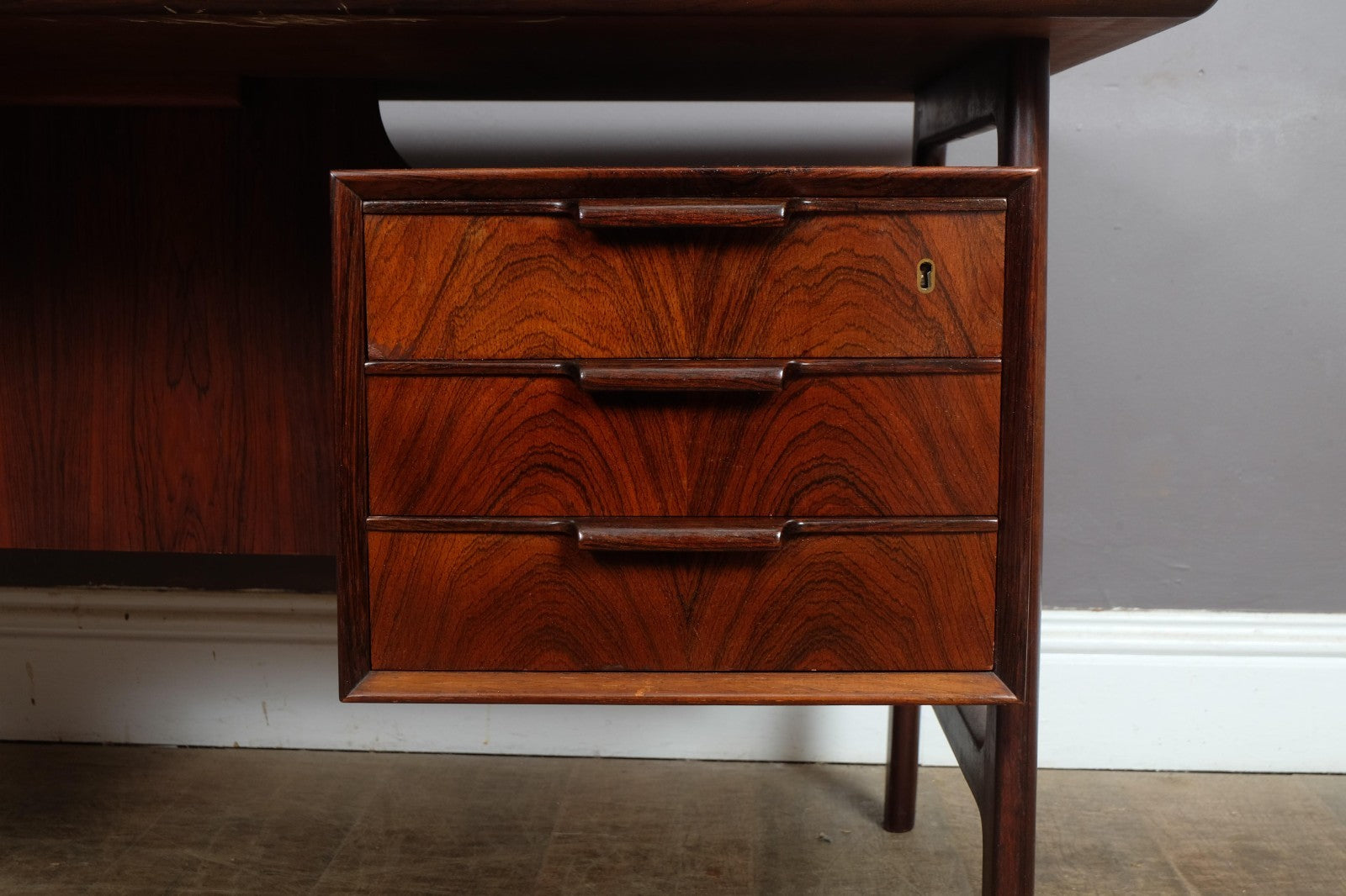Vintage Danish Rosewood Desk Model 75 by Omann Jun