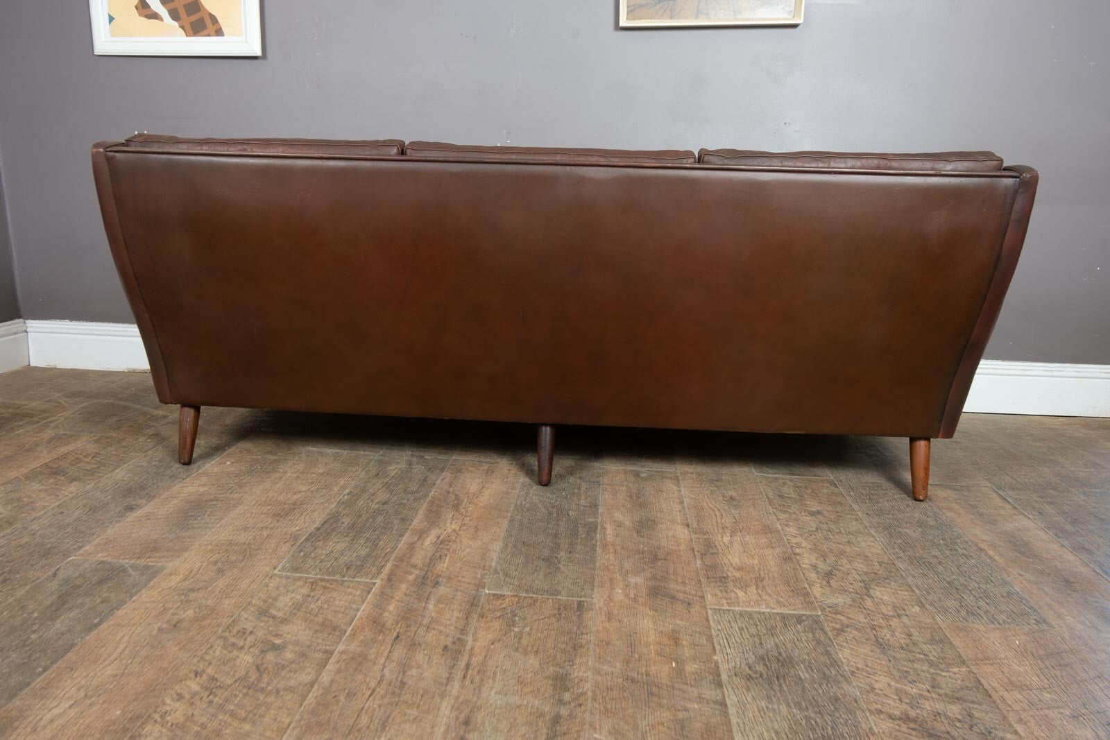 Vintage Georg Thams Vejen Brown Leather Sofa