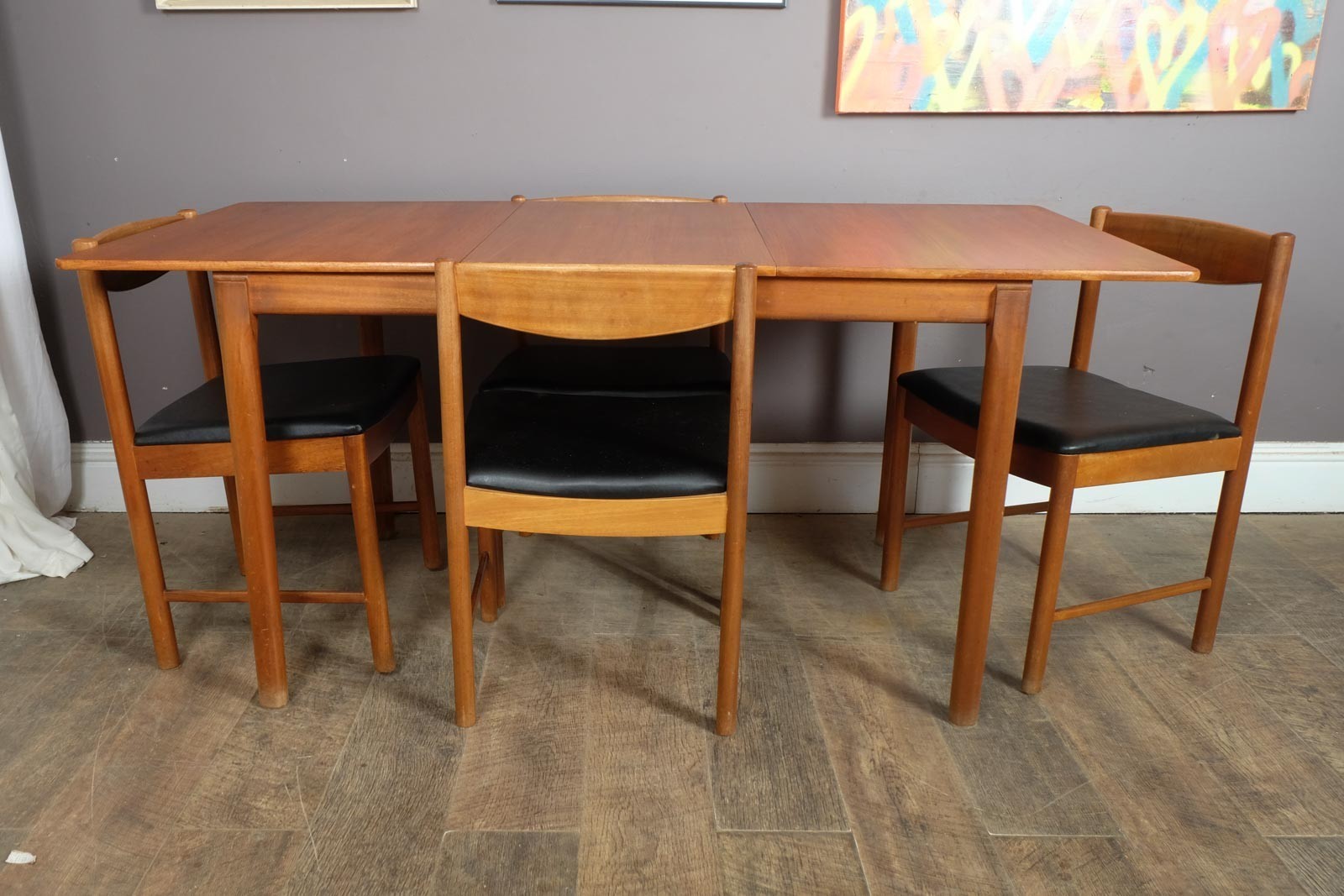 Vintage Retro McIntosh Teak Extending Dining Table and 4 Chairs
