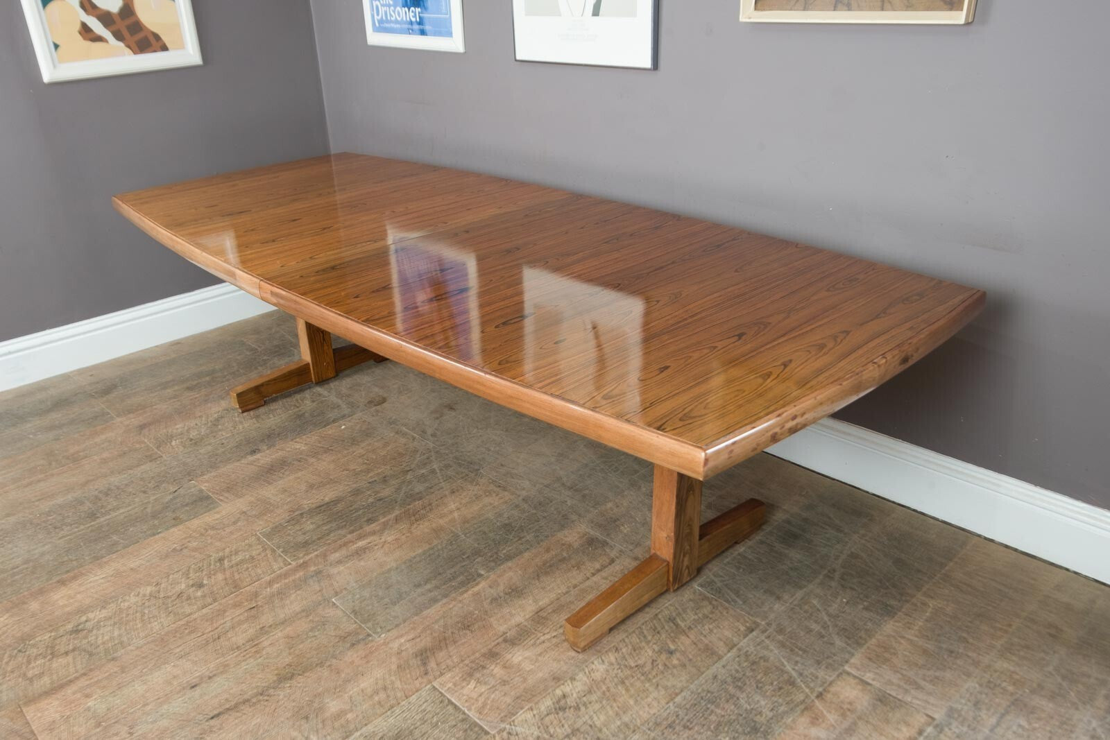 Large Vintage Danish Rosewood Dining Table - Koefoeds Hornslett