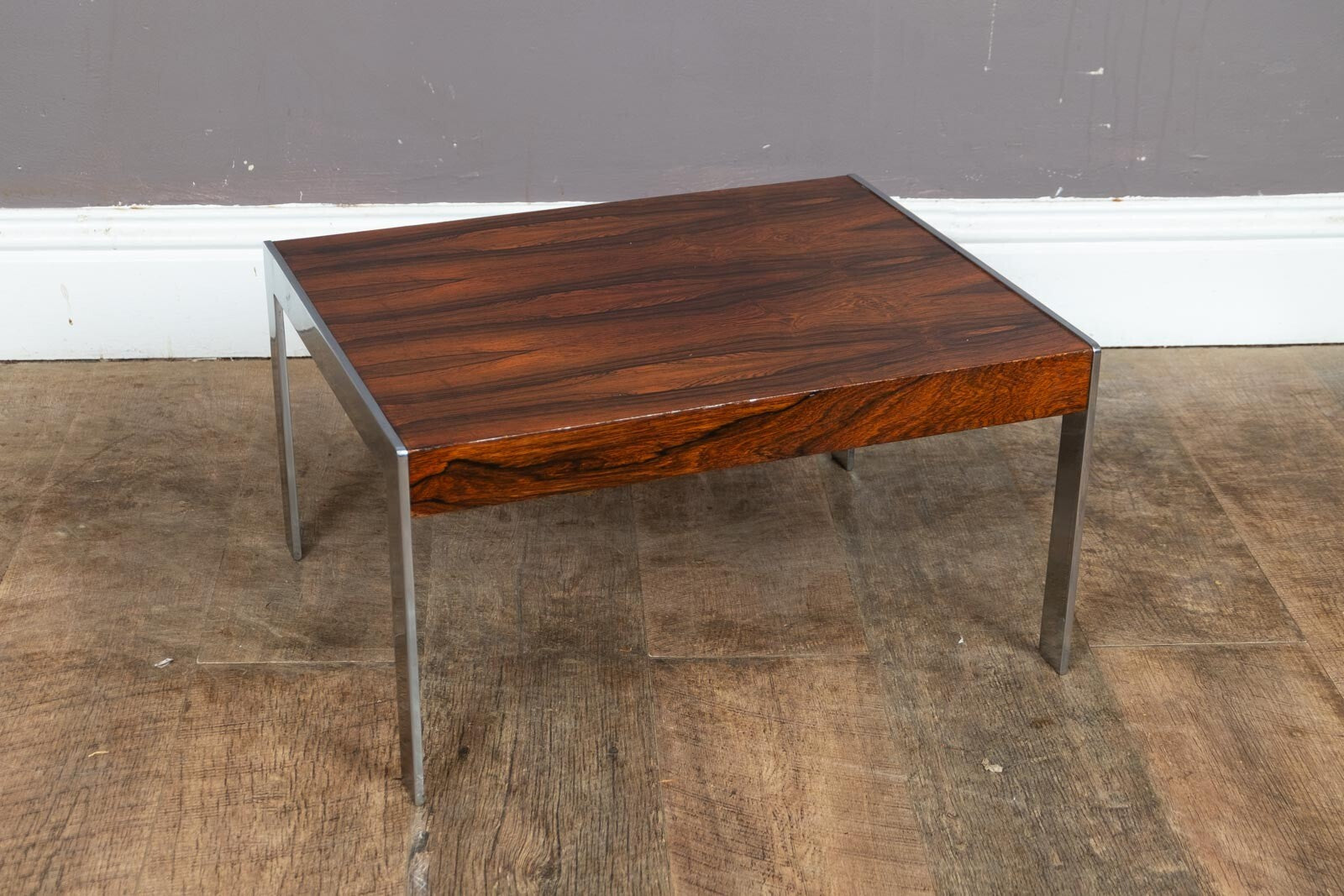 Vintage Rosewood and Chrome Side Table by Merrow Associates