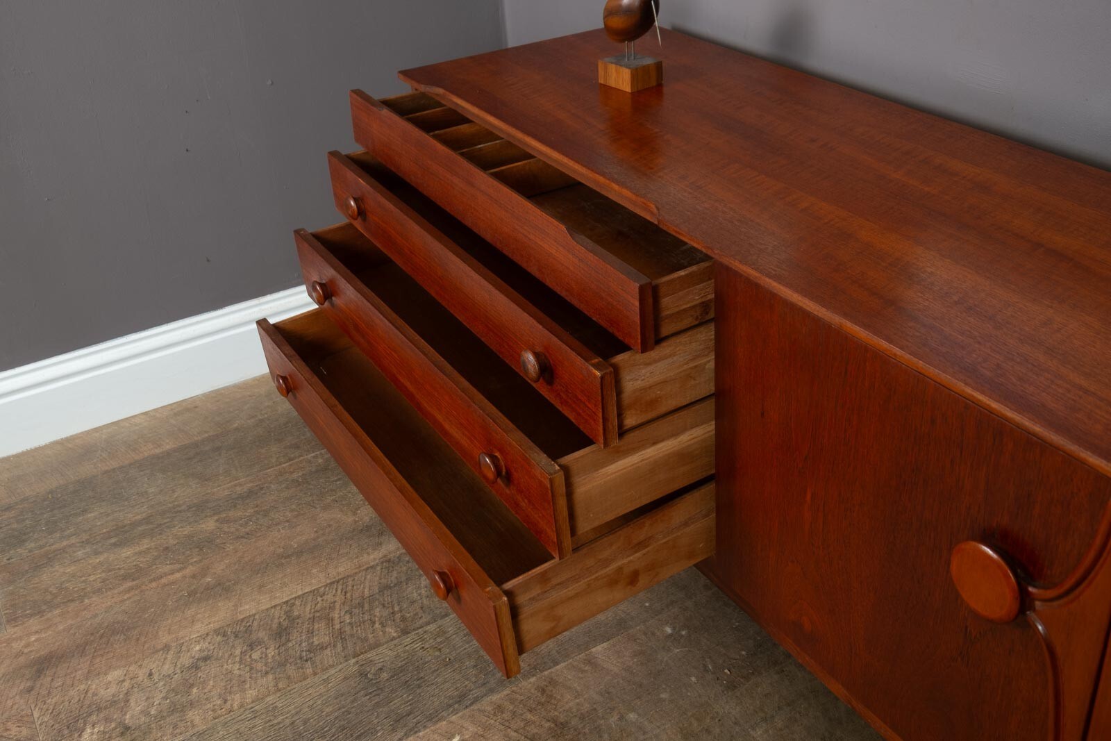 Vintage Retro Small Dark Teak Sideboard by Beautility