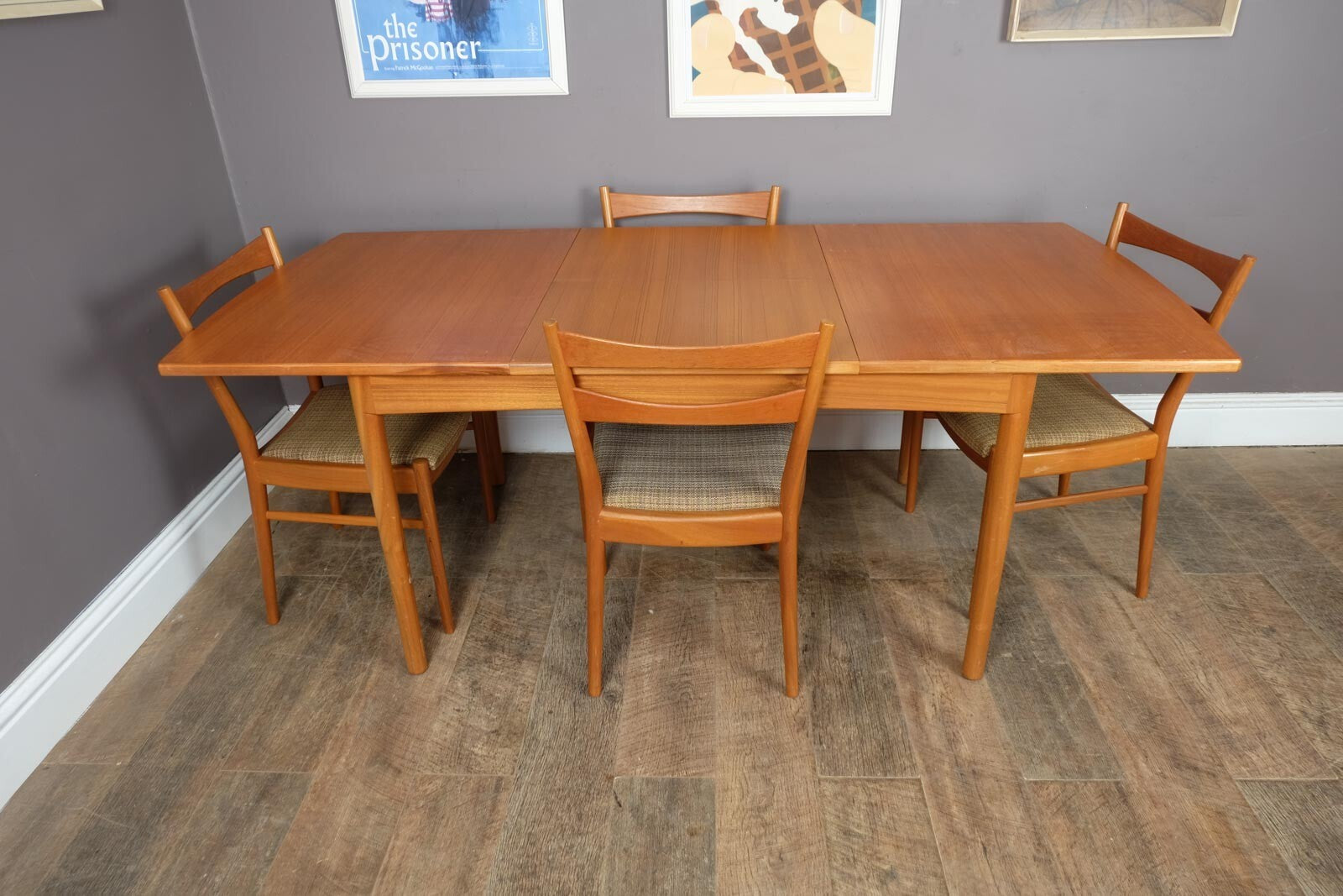 Vintage Mid Century Teak Extending Dining Table an 4 Chairs by Beithcraft