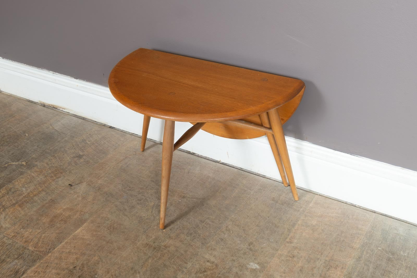 Vintage Ercol Light Elm Drop Leaf Side Table