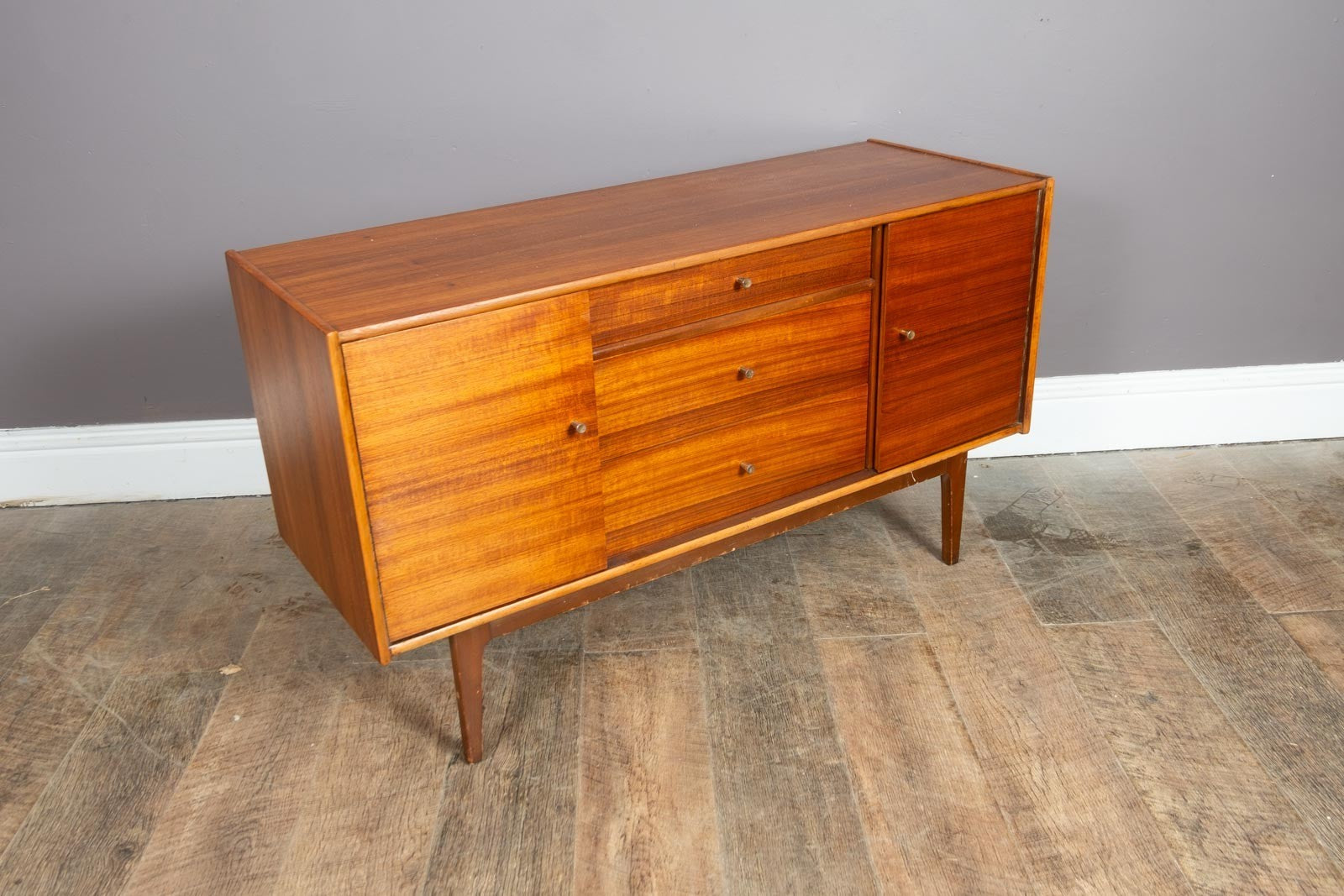 Vintage Mid Century Small Teak Sideboard by William Lawrence