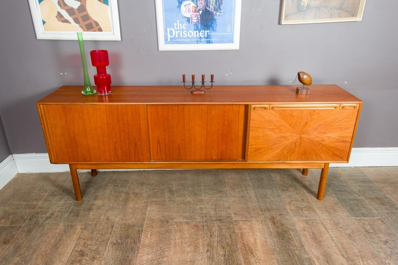 Vintage Retro Rate Teak Mid Century Starburst Sideboard by McIntosh