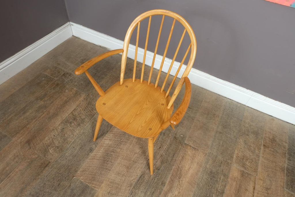 Ercol Windsor Light Elm Carver Dining Chair - New Shape