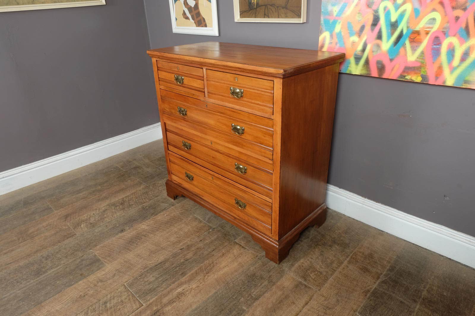 Vintage Edwardian Satinwood Chest of Drawers