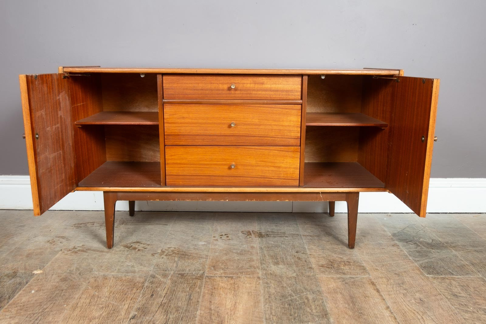 Vintage Mid Century Small Teak Sideboard by William Lawrence