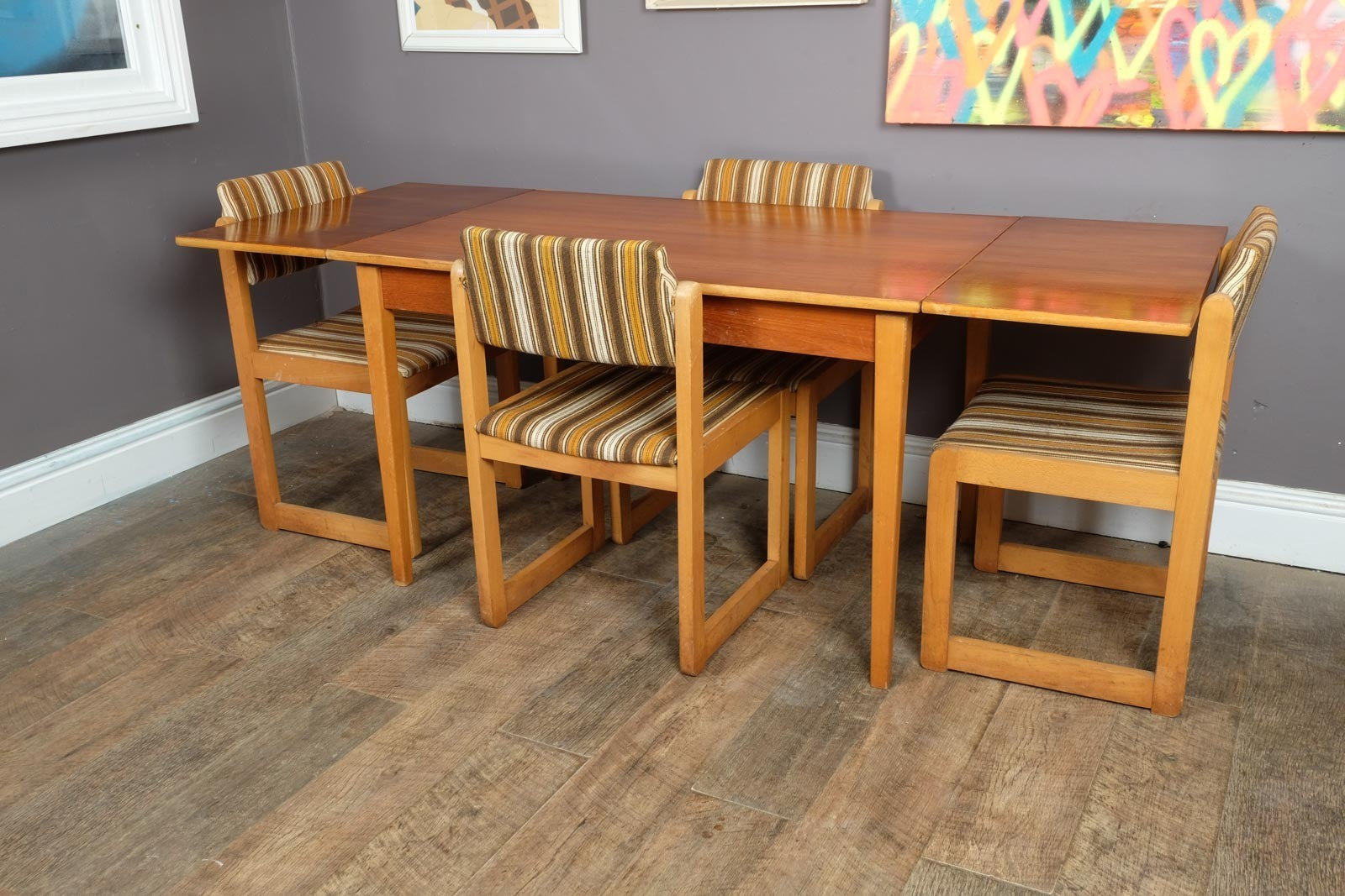 Vintage Retro Extending Teak Dining Table and 5 Chairs