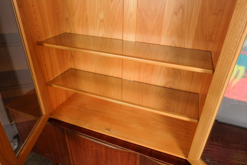 Vintage Retro Ercol Light Elm Display Cabinet Top Unit
