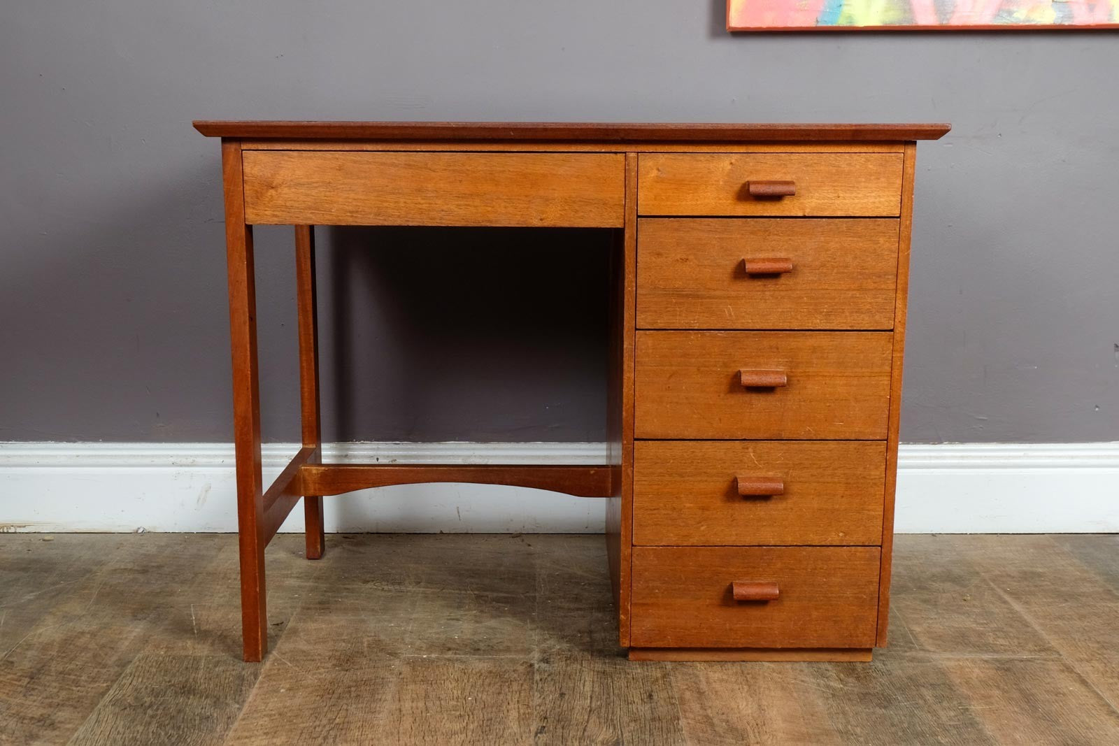 Vintage Retro Small Oak Desk