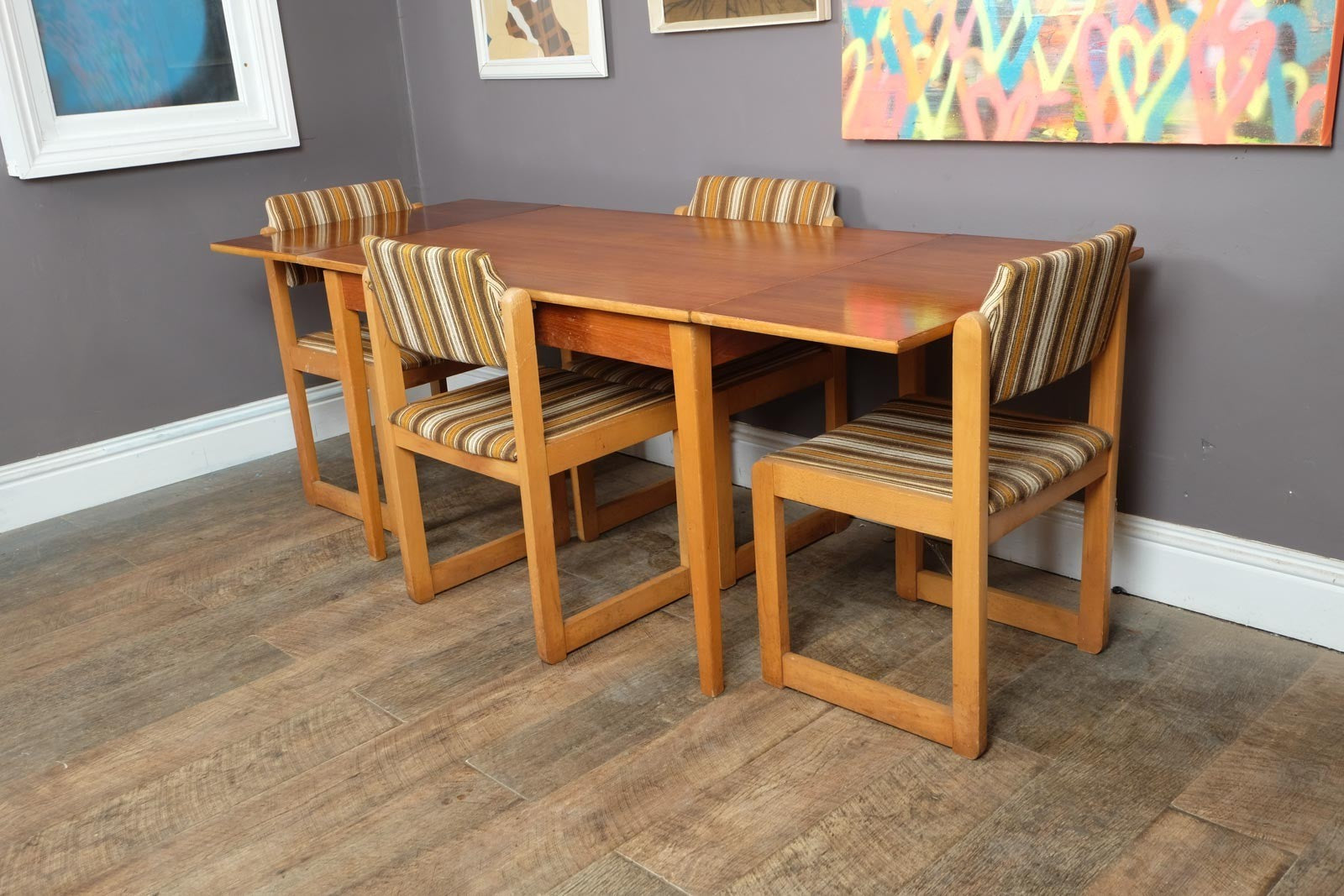 Vintage Retro Extending Teak Dining Table and 5 Chairs