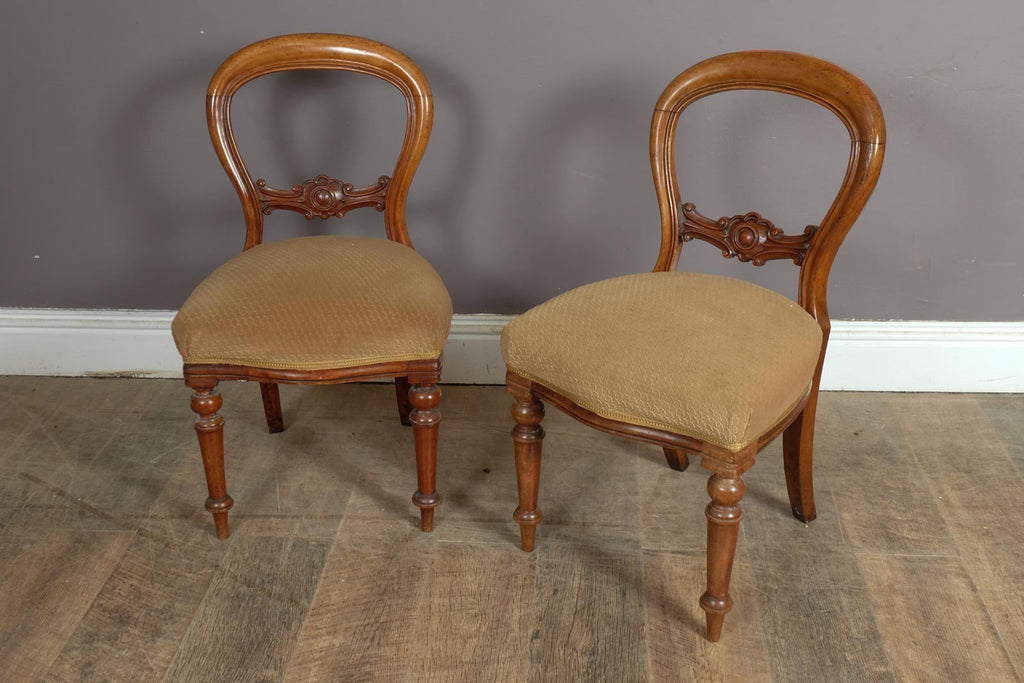 Vintage Pair of Antique Victorian Balloon Back Chairs