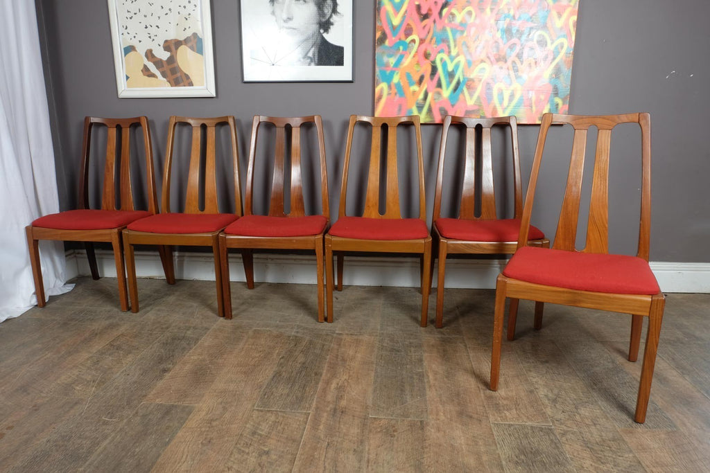 Vintage Mid Century Oval Teak DIning Table and 6 Chairs by Nathan Furniture