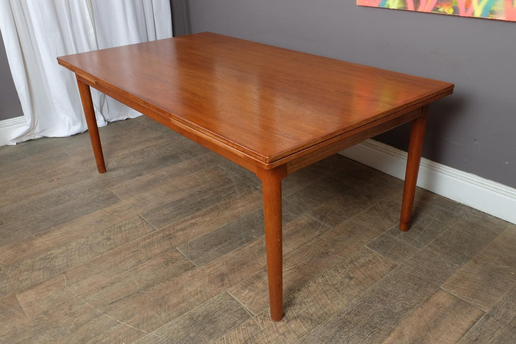 Vintage Large Danish Teak Extending Dining Table by B Pederson and Sons