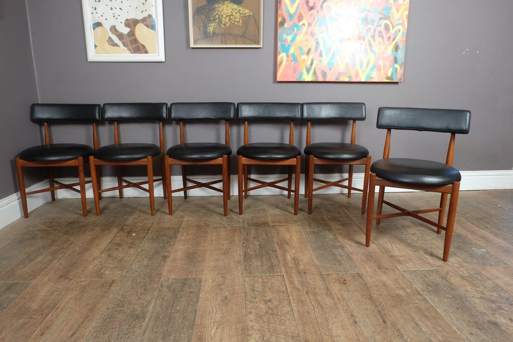 Vintage G Plan Fresco Circular Teak Dining Table and 6 Chairs by VB Wilkins
