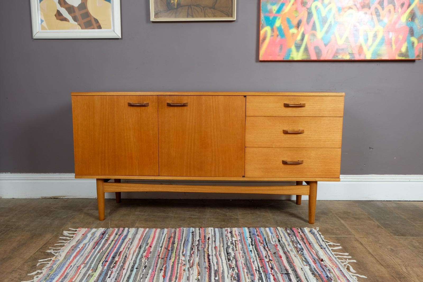 Vintage Retro Small Mid Century Teak Sideboard