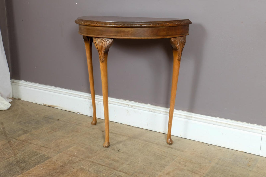 Vintage Retro Antique Half Moon Console Table
