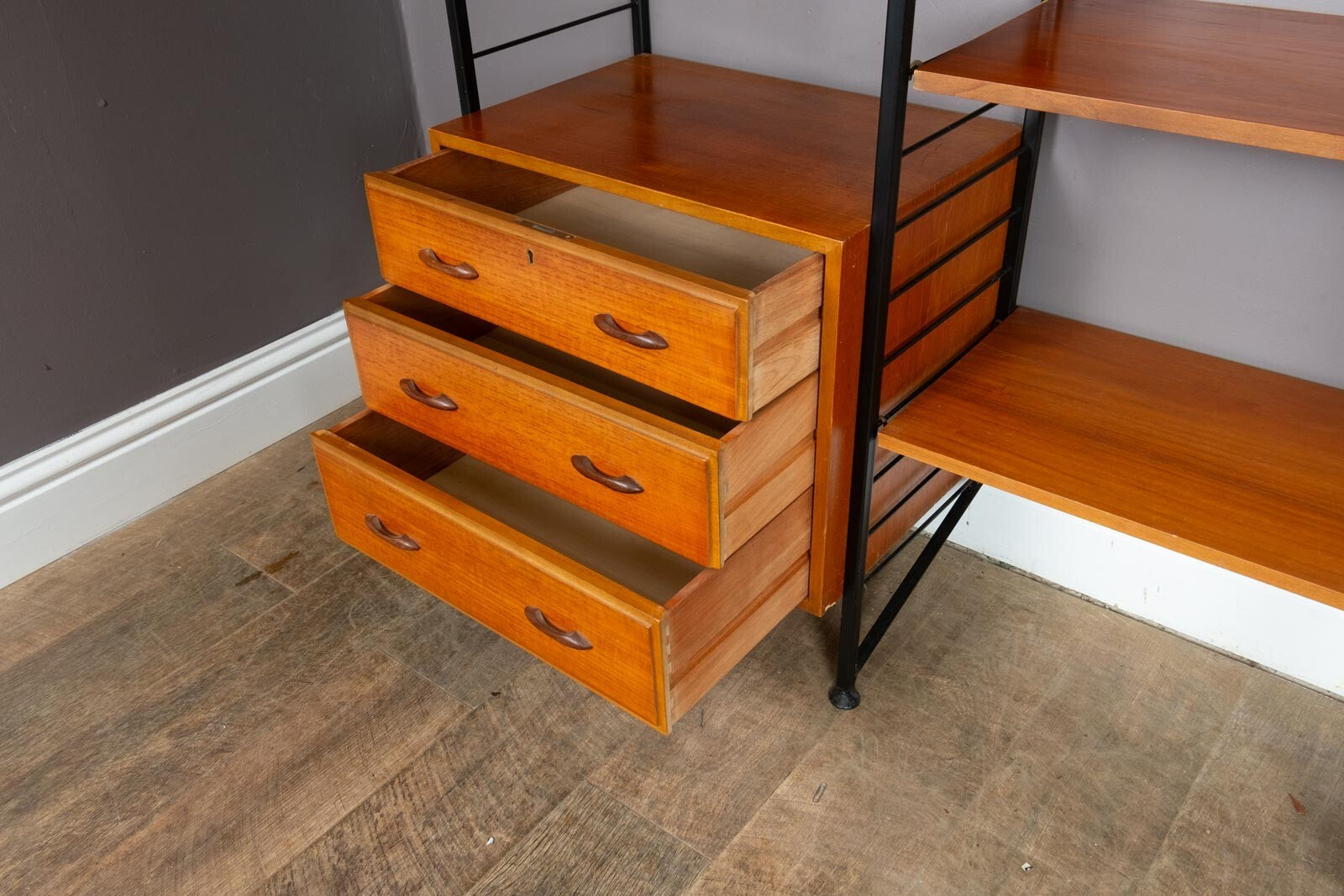 Vintage Retro 2 Bays of Teak Staples Ladderax