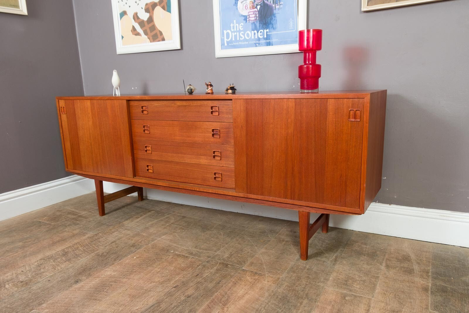 Vintage Retro Large Danish Teak Sideboard by Clausen and Sons