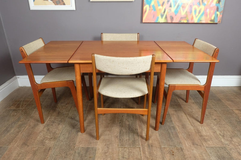 Vintage Retro Small Danish Teak Dining Table and 4 Chairs by AM Mobler