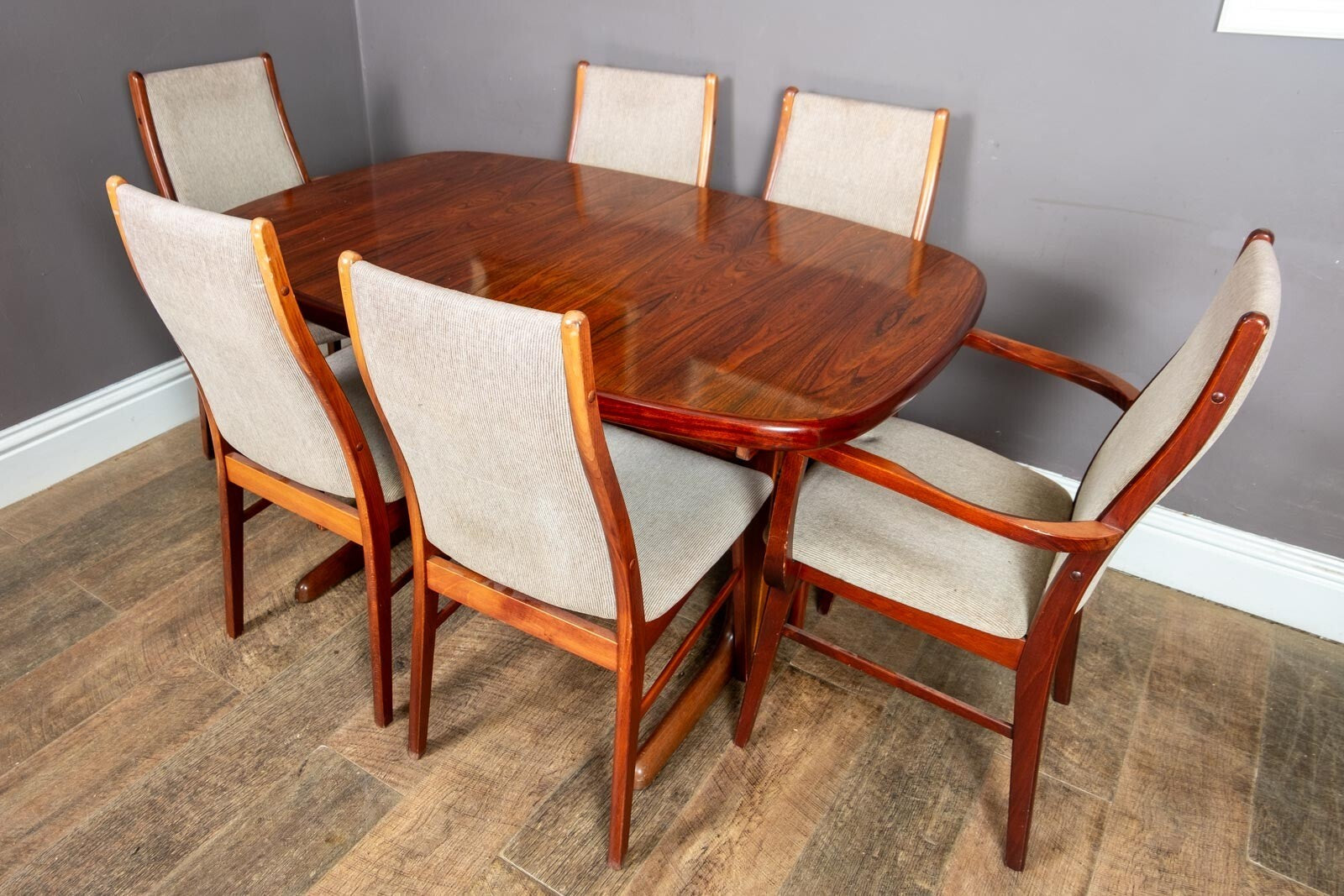 Vintage Danish Rosewood Dining Table and 10 Chairs