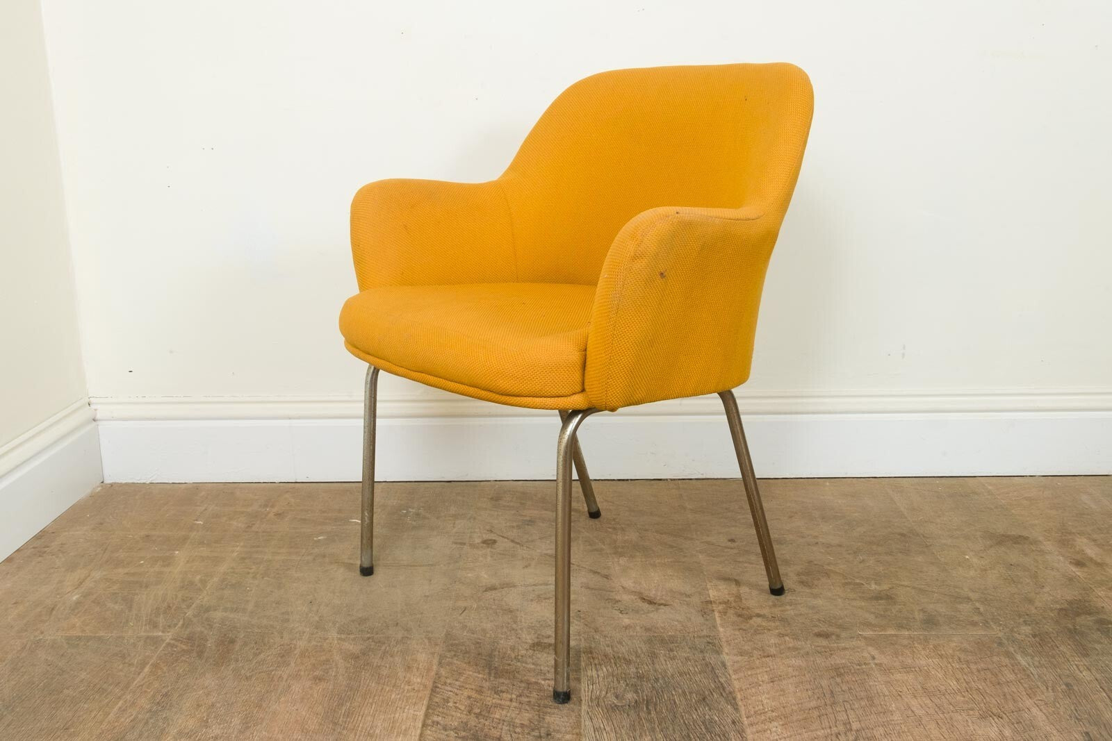 Vintage Retro pair of Mid Century Mustard Side Chairs
