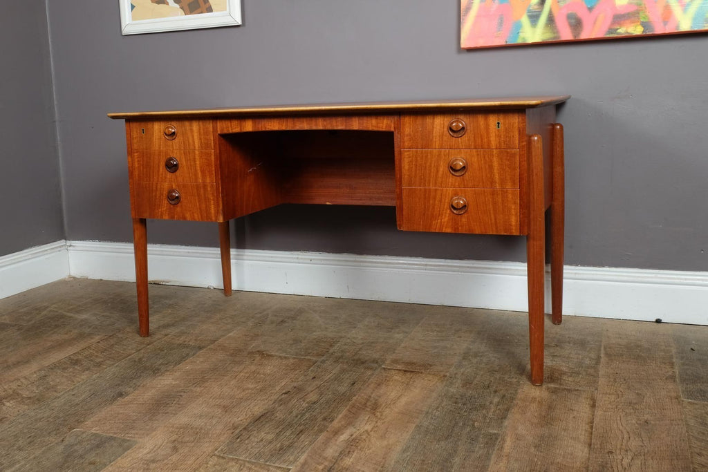 Vintage Danish Mid Century Teak Desk by P.A. Nielsen and Co