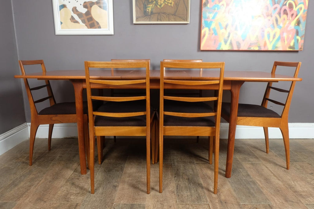Vintage Retro Mid Century eak Extending Dining Table and 6 Chairs