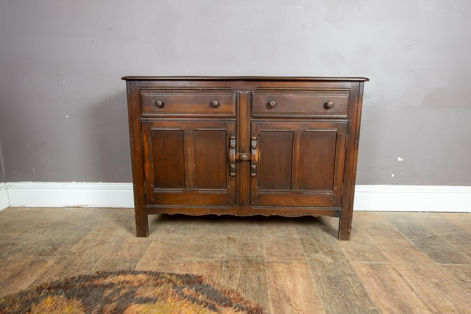 Vintage Retro Ercol Old Colonnial Sideboard Dark Elm