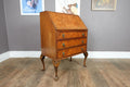 Vintage Queen Anne Style Burr Walnut Bureau