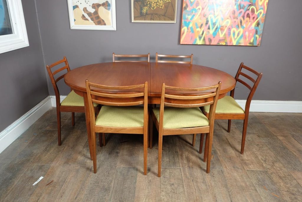 Vintage Retro G Plan Fresco Oval Dining Table and 6 Chairs
