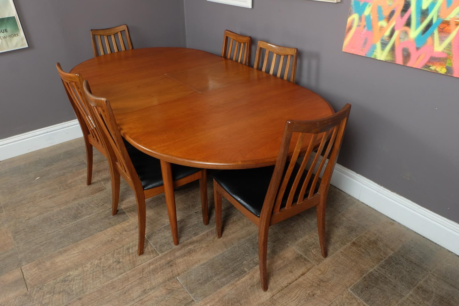 Vintage Retro G Plan Fresco Oval Dining Table and 6 High Back Chairs VB Wilkins
