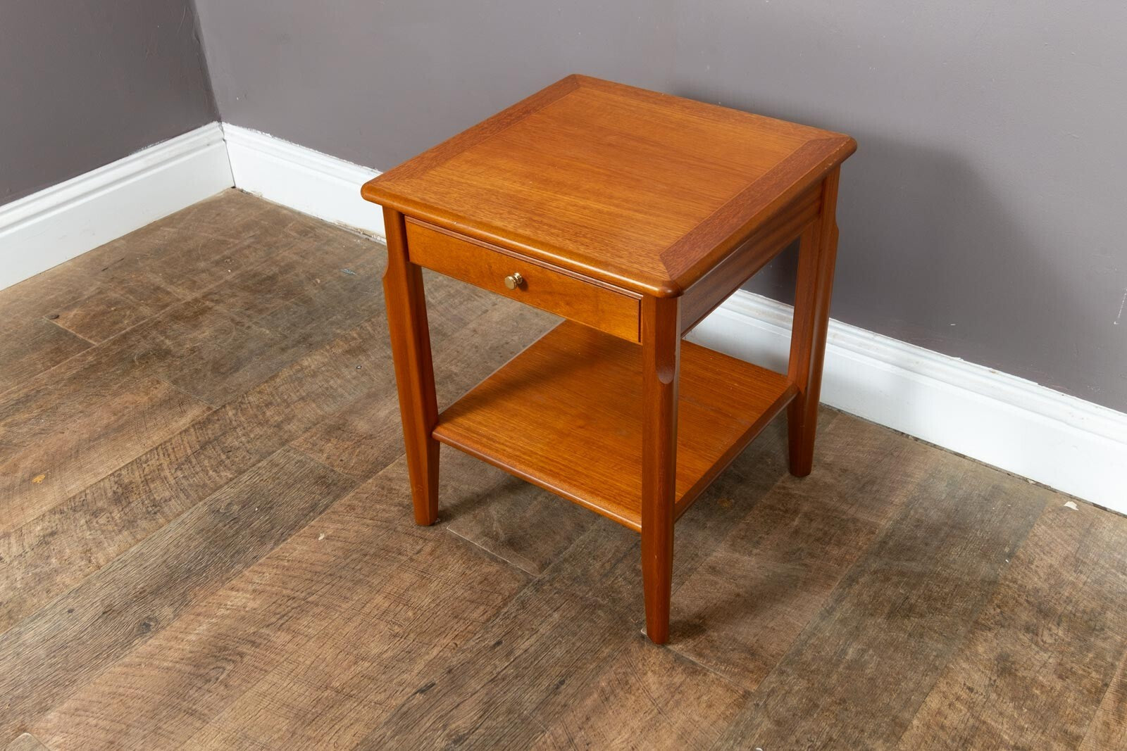 Vintage Mid Century Side Table with Drawer by Nathan