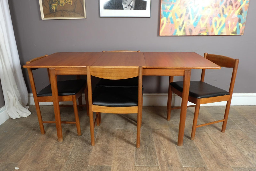 Vintage Retro McIntosh Teak Extending Dining Table and 4 Chairs