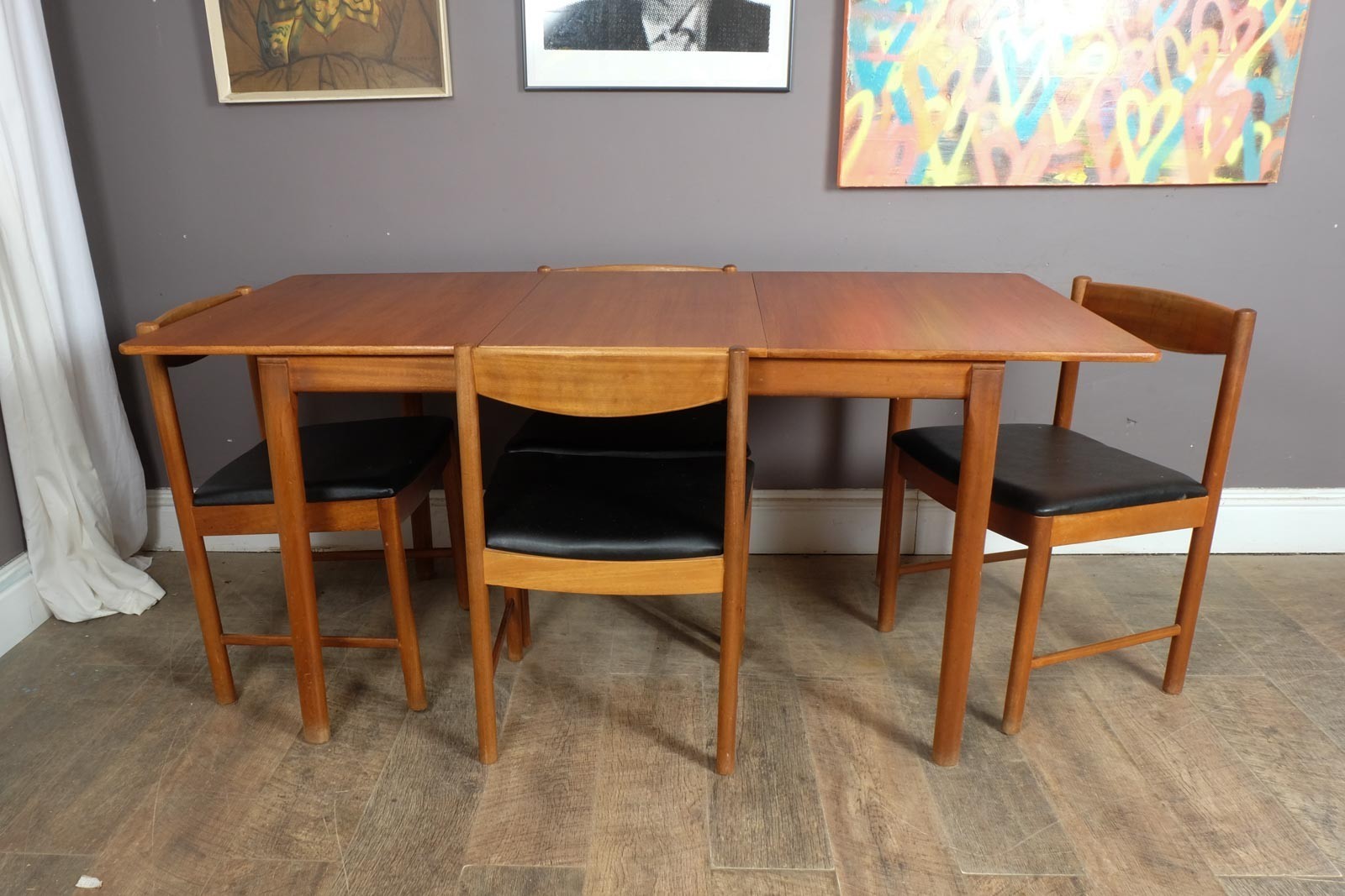 Vintage Retro McIntosh Teak Extending Dining Table and 4 Chairs