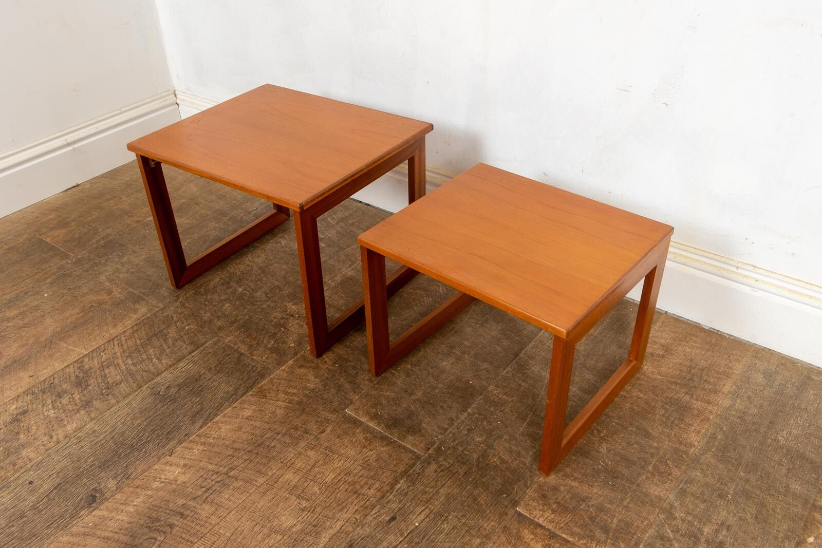 Vintage Retro Pair of Teak Nesting Tables