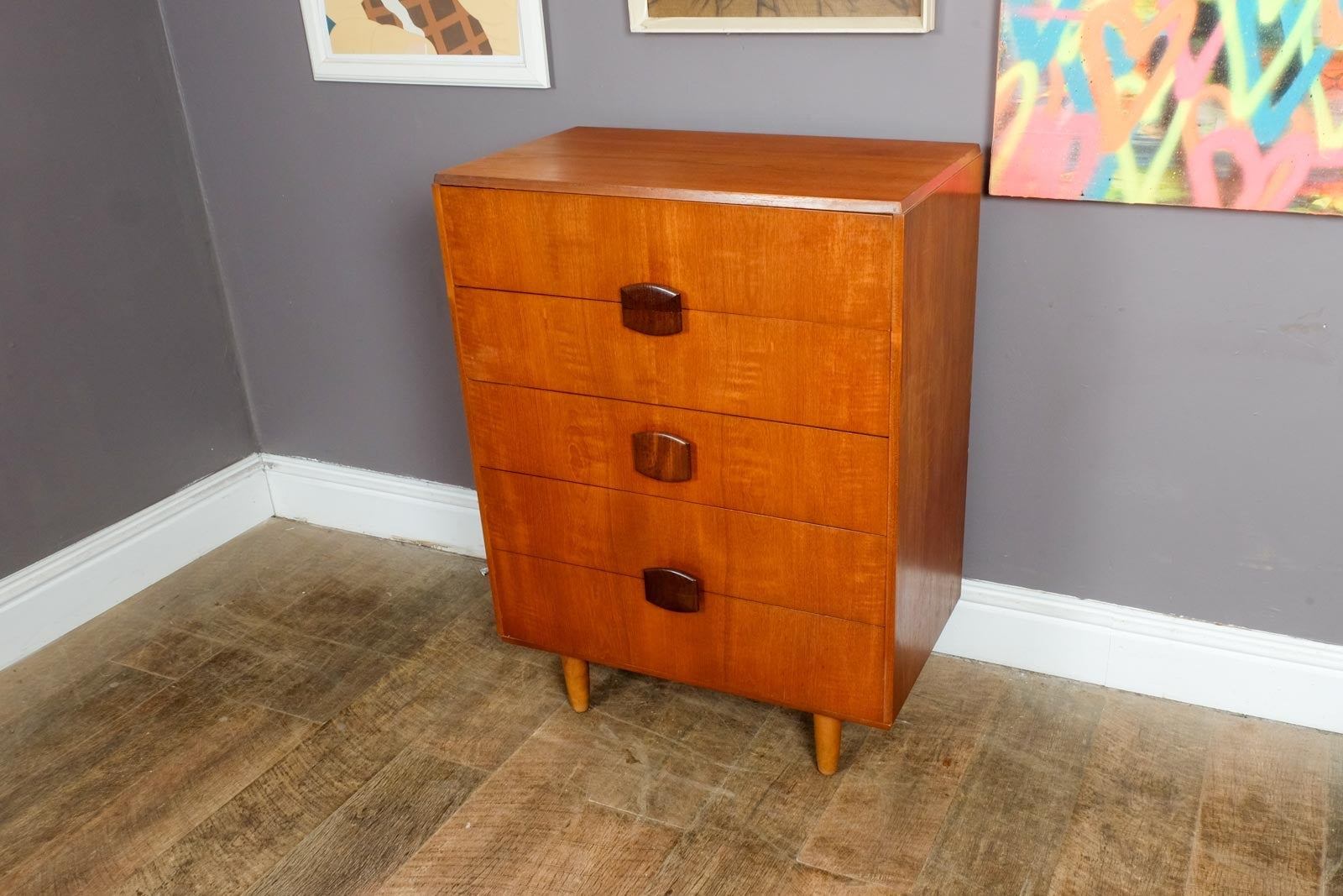 Vintage Retro Mid Century Teak and Afromosia Chest of Drawers by Stonehill