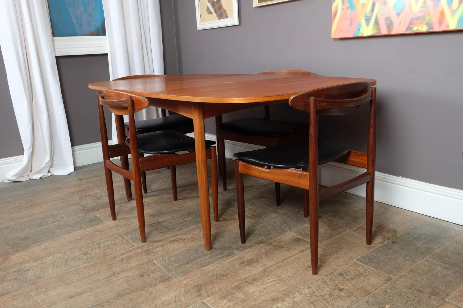 Vintage Mid Century G Plan Extending Dining Table and 4 Chairs by Kofod Larsen