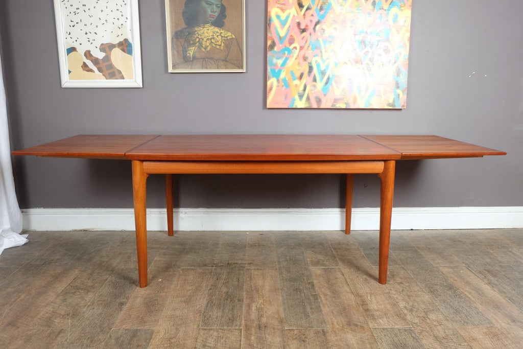 Vintage Danish Extending Teak Dining Table by Grete Jalk for Glostrup