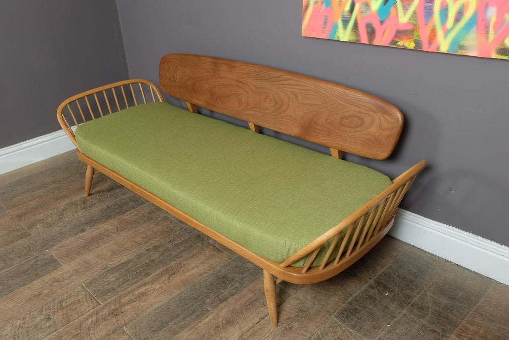 Vintage Retro Ercol Light Elm Studio Couch Day Bed