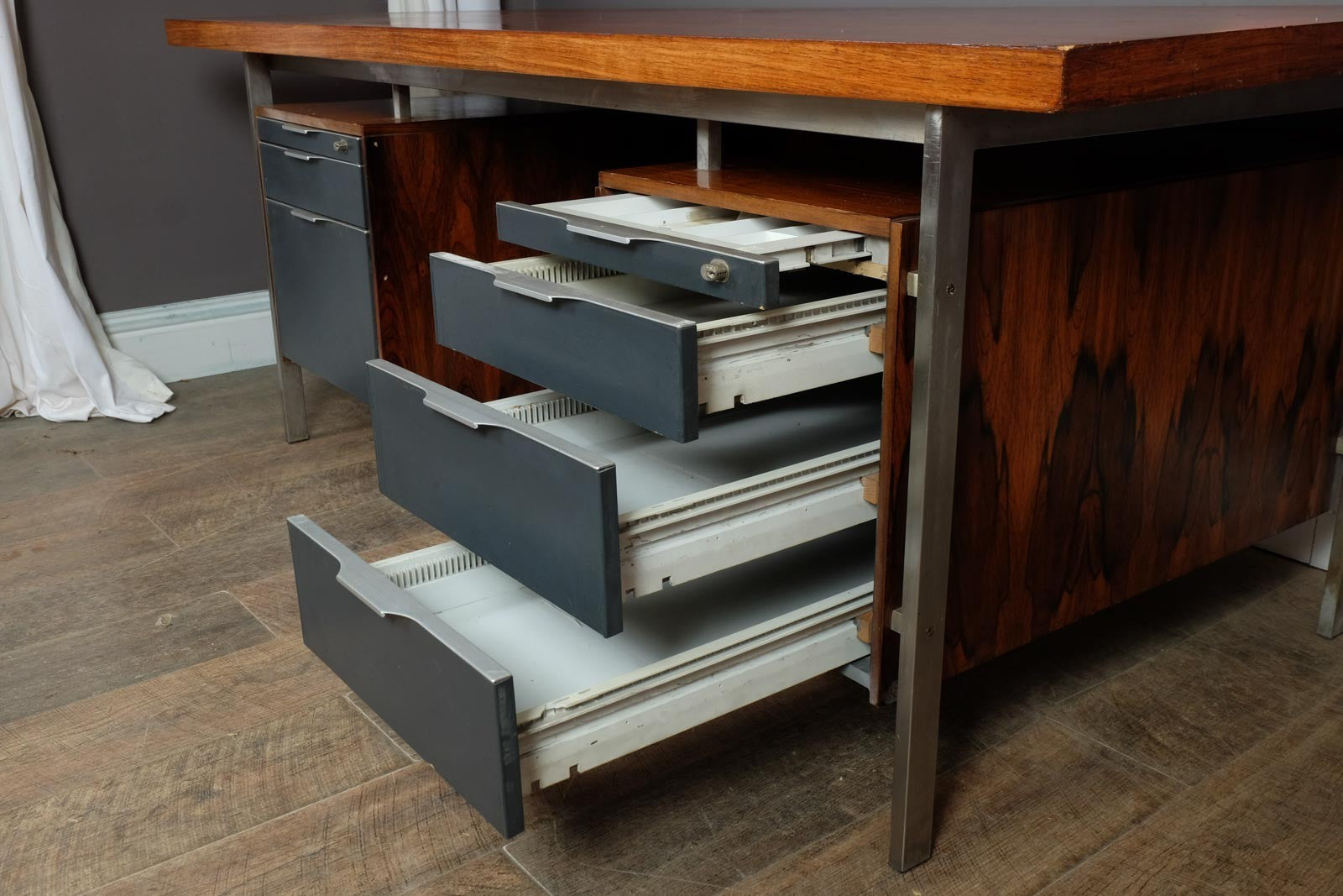Vintage Retro Mid Century Rosewood Desk by Koenig + Neurath