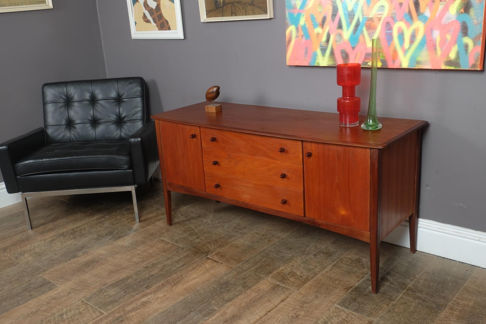 Vintage Retro Mid Century Small Teak Sideboard