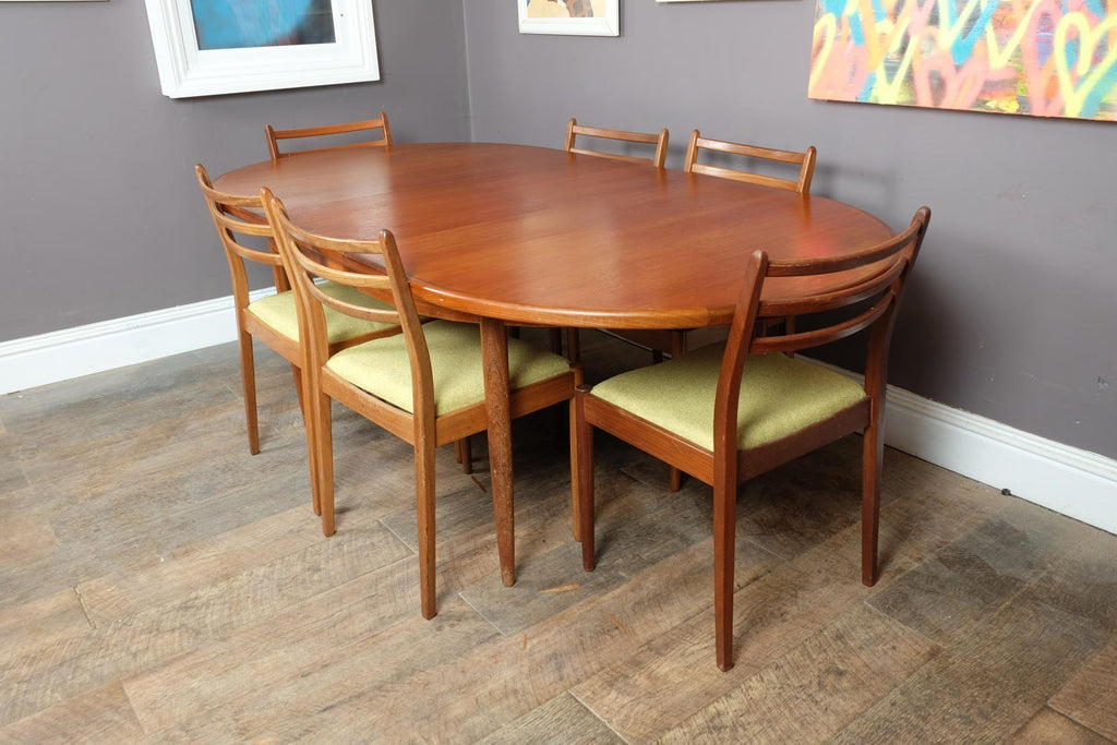 Vintage Retro G Plan Fresco Oval Dining Table and 6 Chairs